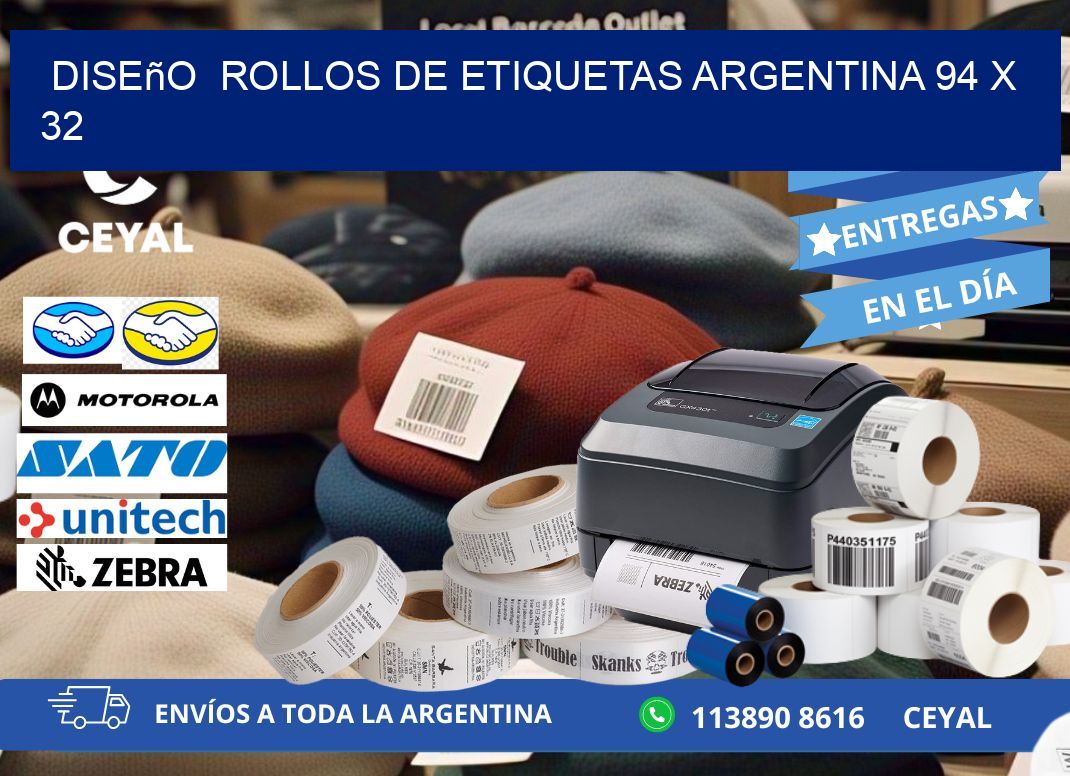 Diseño  ROLLOS DE ETIQUETAS ARGENTINA 94 x 32