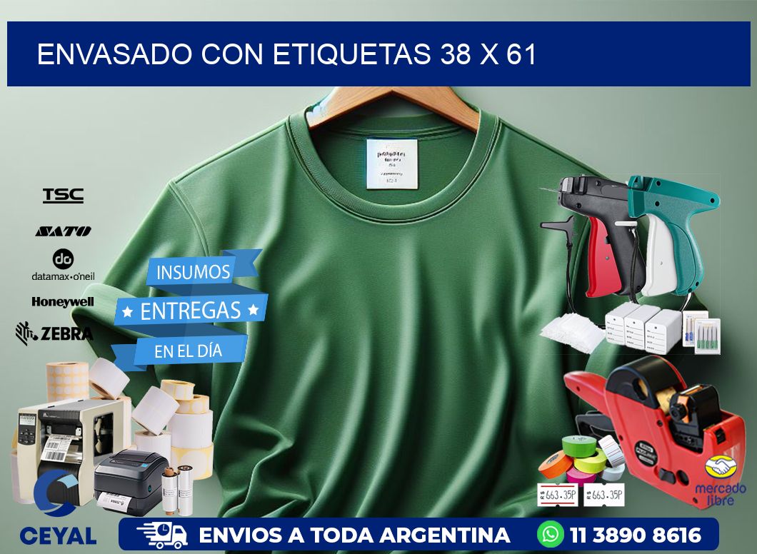 Envasado con etiquetas 38 x 61