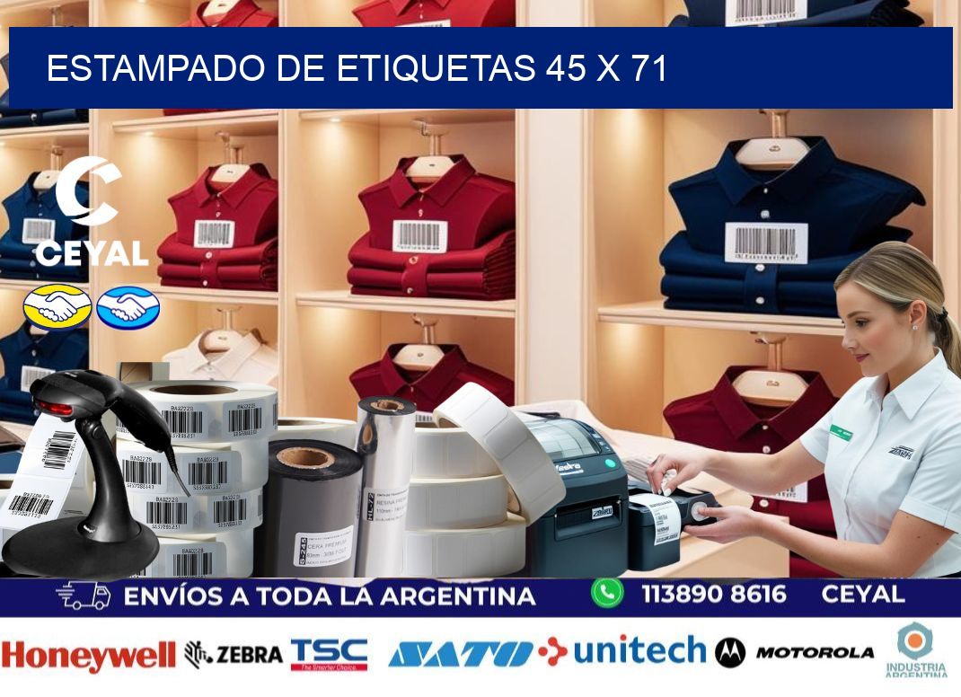 Estampado de etiquetas 45 x 71