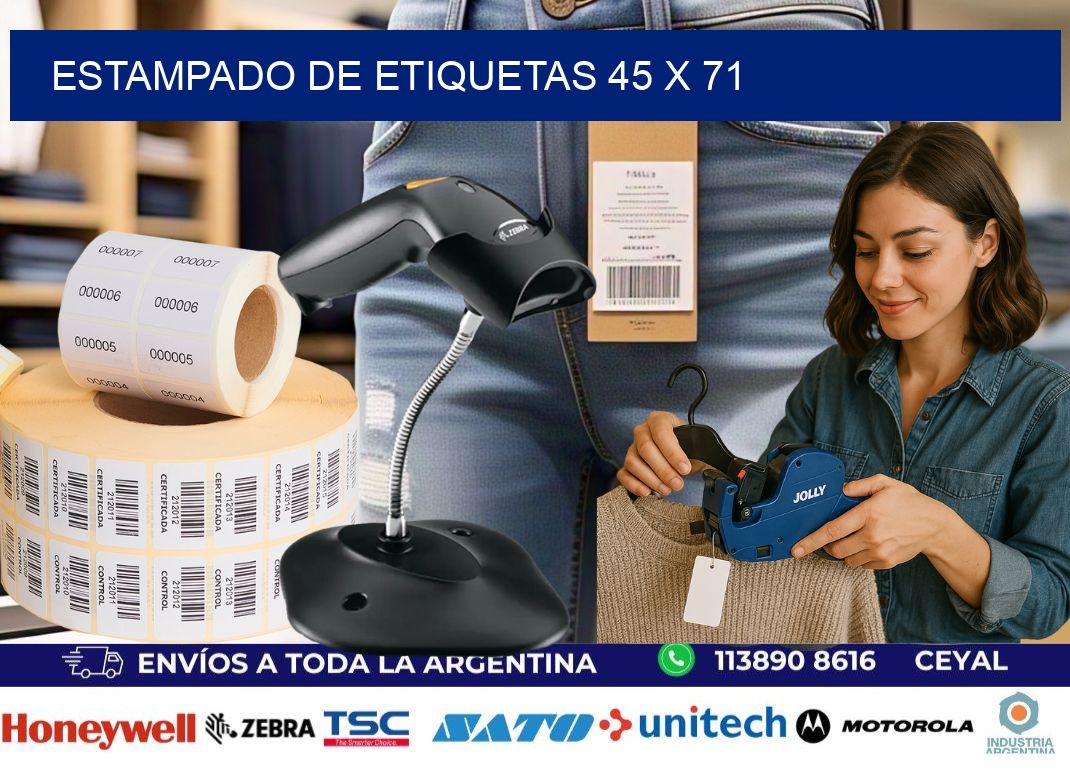 Estampado de etiquetas 45 x 71