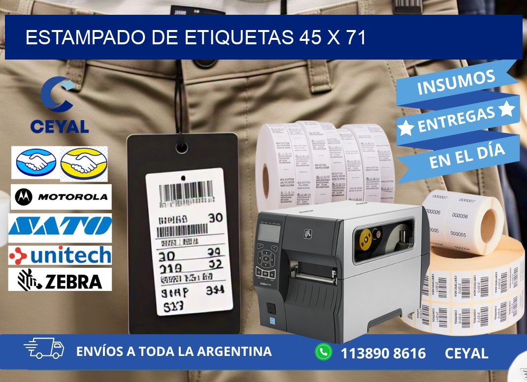 Estampado de etiquetas 45 x 71