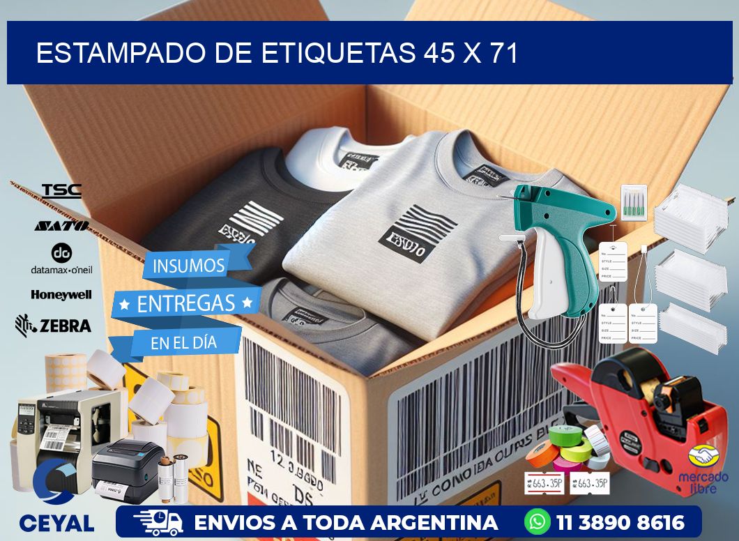 Estampado de etiquetas 45 x 71