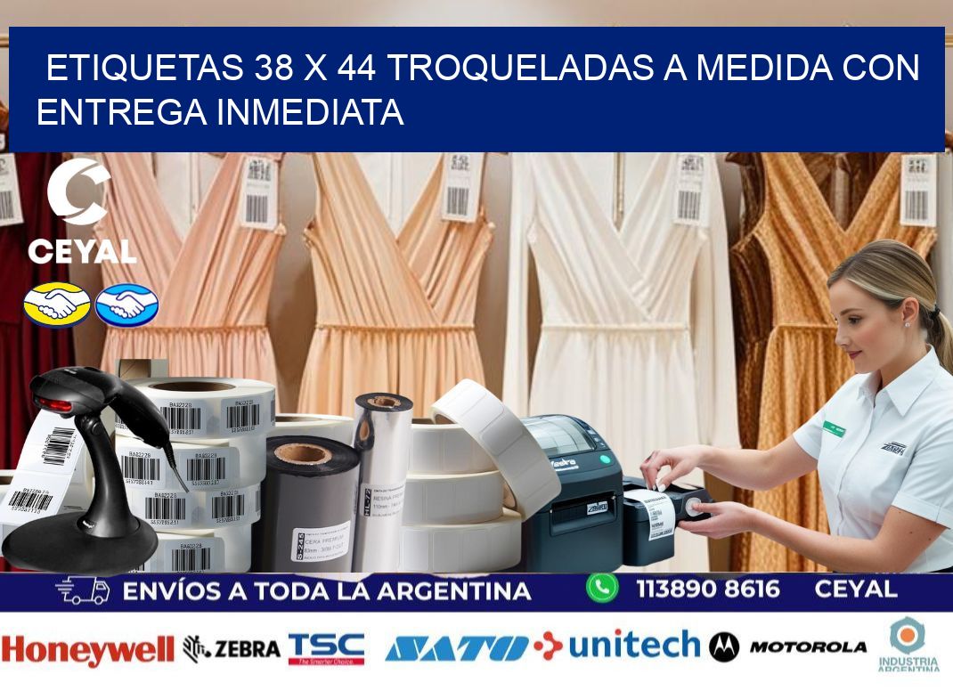 Etiquetas 38 x 44 troqueladas a medida con entrega inmediata
