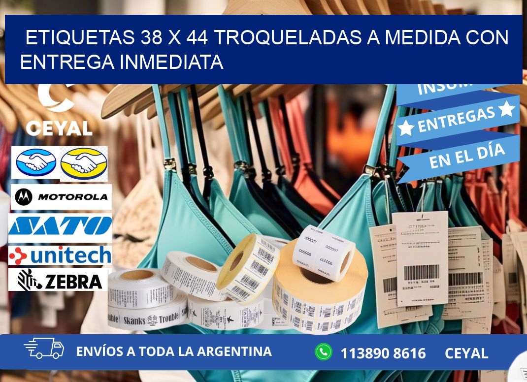 Etiquetas 38 x 44 troqueladas a medida con entrega inmediata