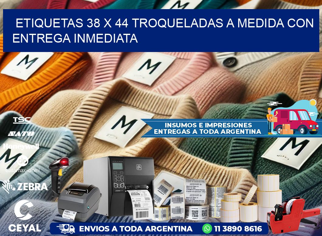 Etiquetas 38 x 44 troqueladas a medida con entrega inmediata