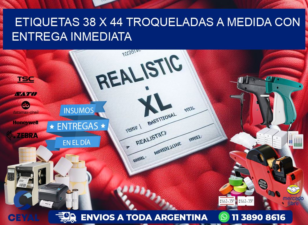 Etiquetas 38 x 44 troqueladas a medida con entrega inmediata