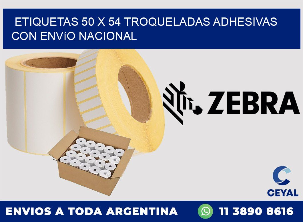 Etiquetas 50 x 54 troqueladas adhesivas con envío nacional