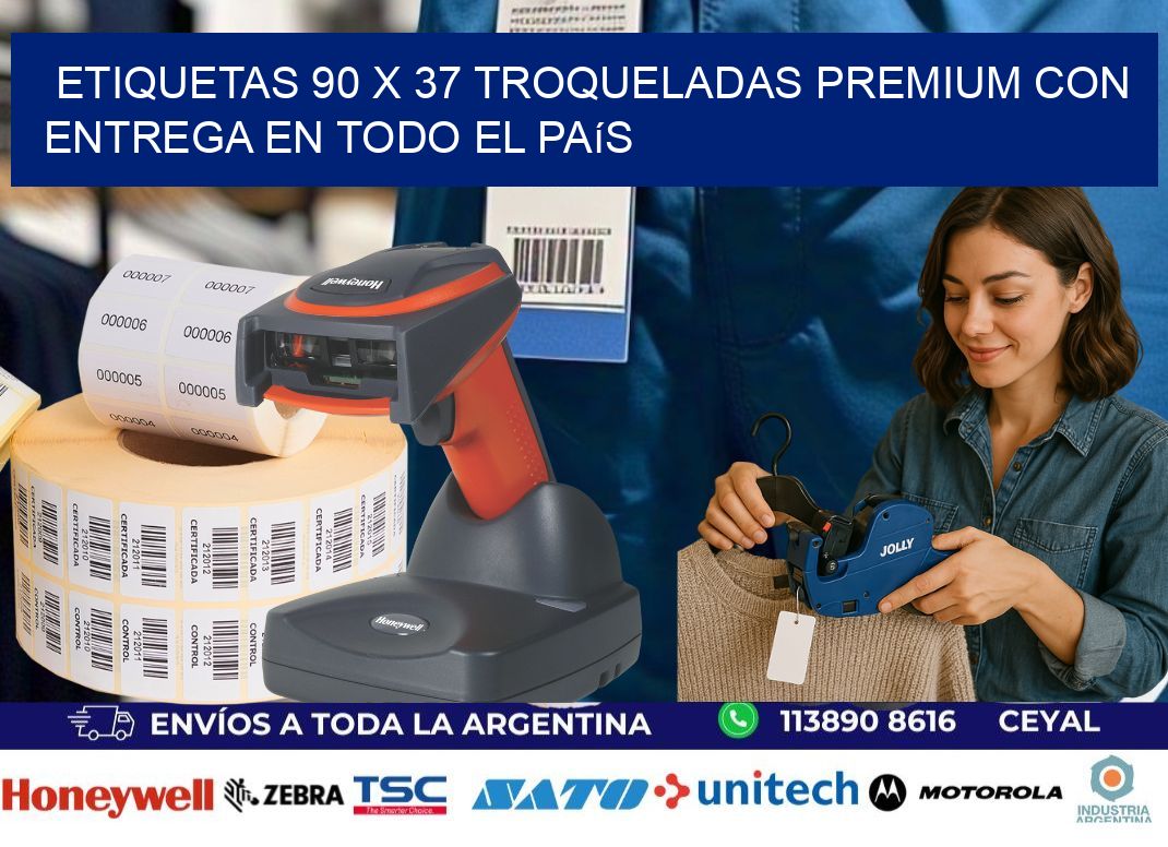 Etiquetas 90 x 37 troqueladas premium con entrega en todo el país