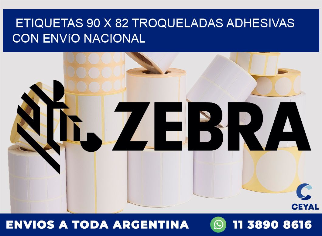 Etiquetas 90 x 82 troqueladas adhesivas con envío nacional