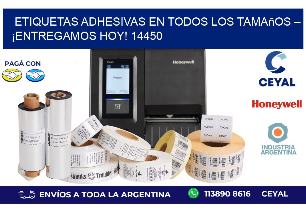 Etiquetas Adhesivas en Todos los Tamaños – ¡Entregamos Hoy! 14450