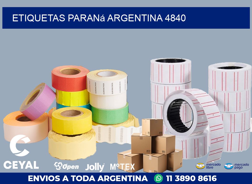 Etiquetas Paraná Argentina 4840