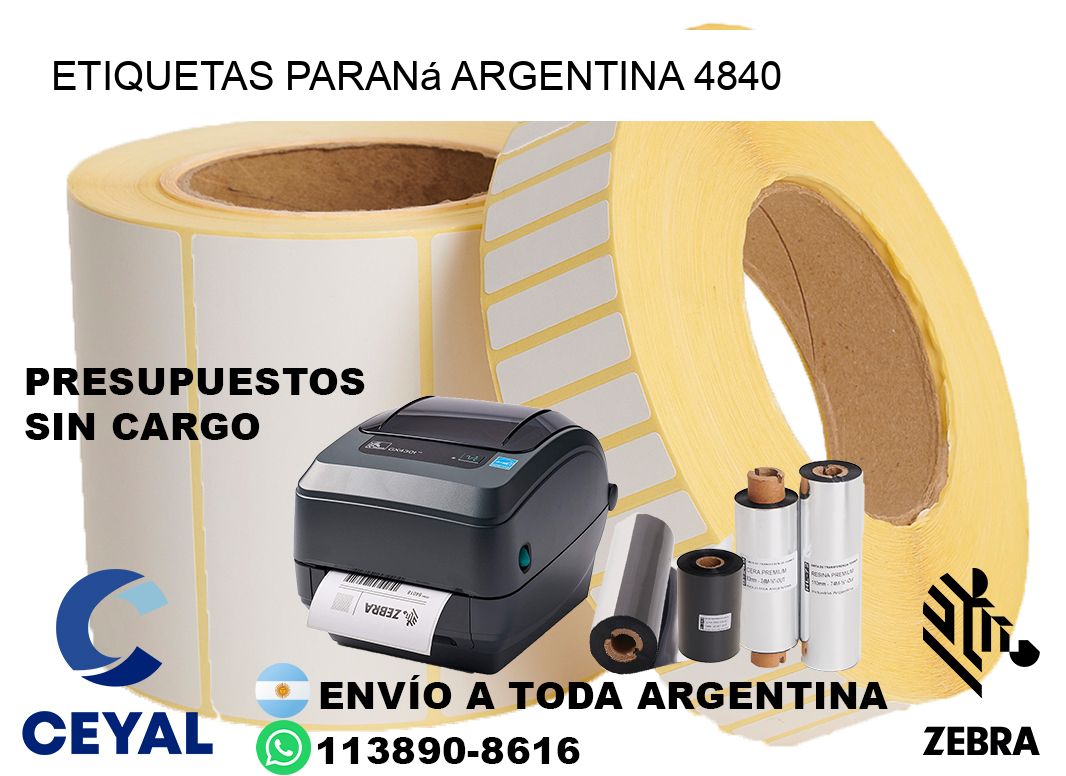 Etiquetas Paraná Argentina 4840