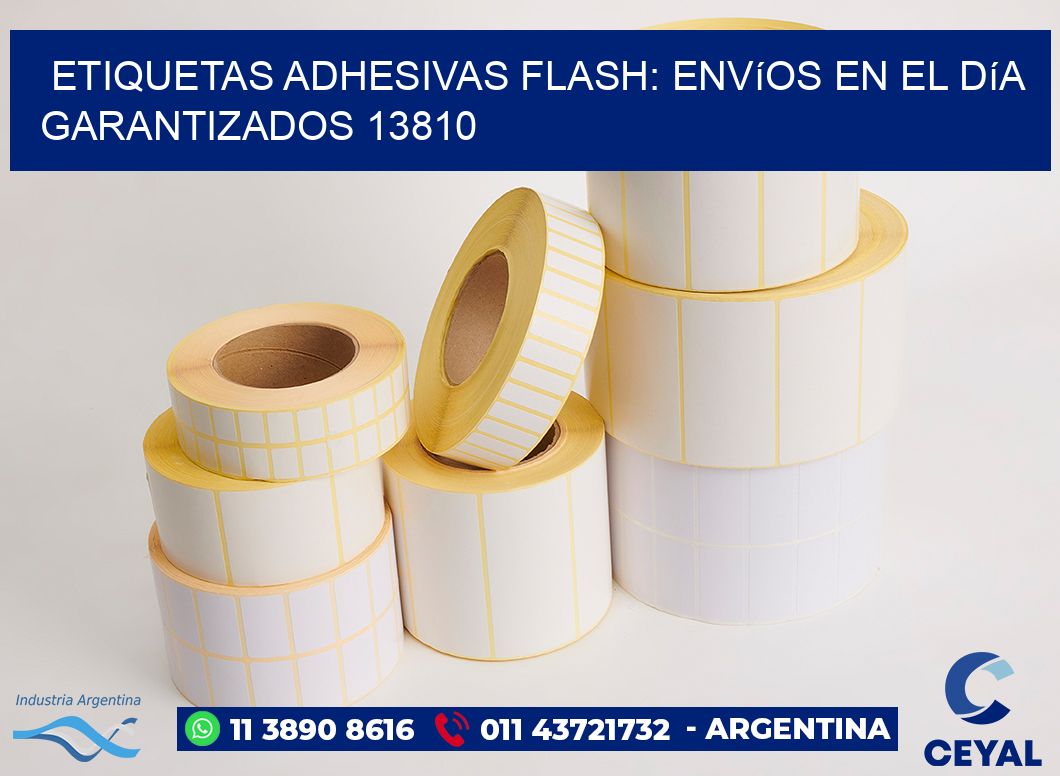 Etiquetas adhesivas Flash: Envíos en el Día Garantizados 13810