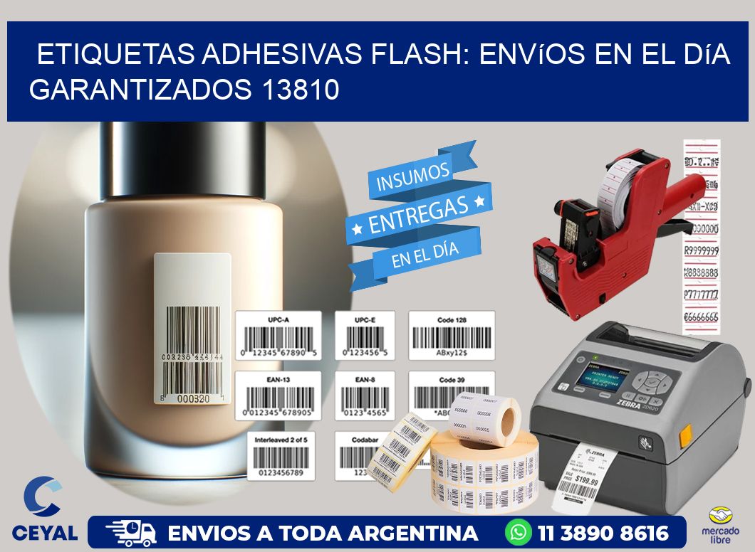 Etiquetas adhesivas Flash: Envíos en el Día Garantizados 13810