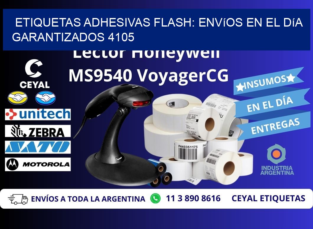 Etiquetas adhesivas Flash: Envíos en el Día Garantizados 4105