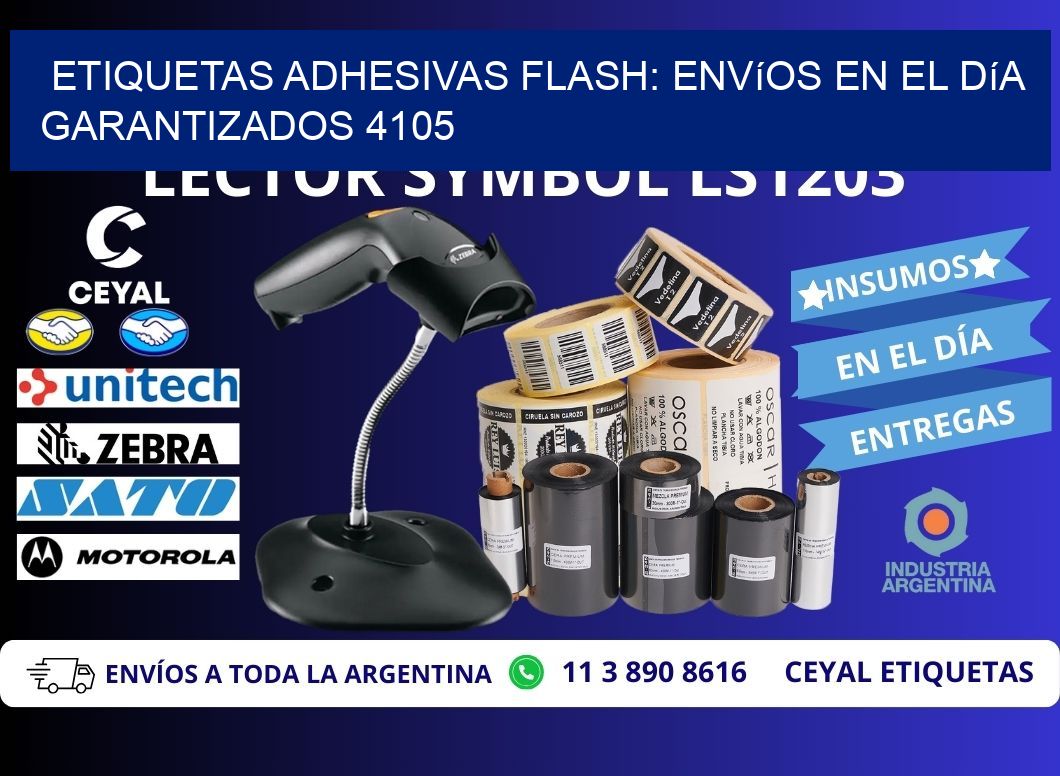 Etiquetas adhesivas Flash: Envíos en el Día Garantizados 4105