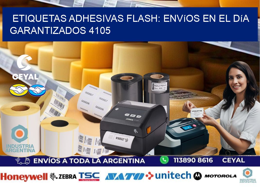 Etiquetas adhesivas Flash: Envíos en el Día Garantizados 4105