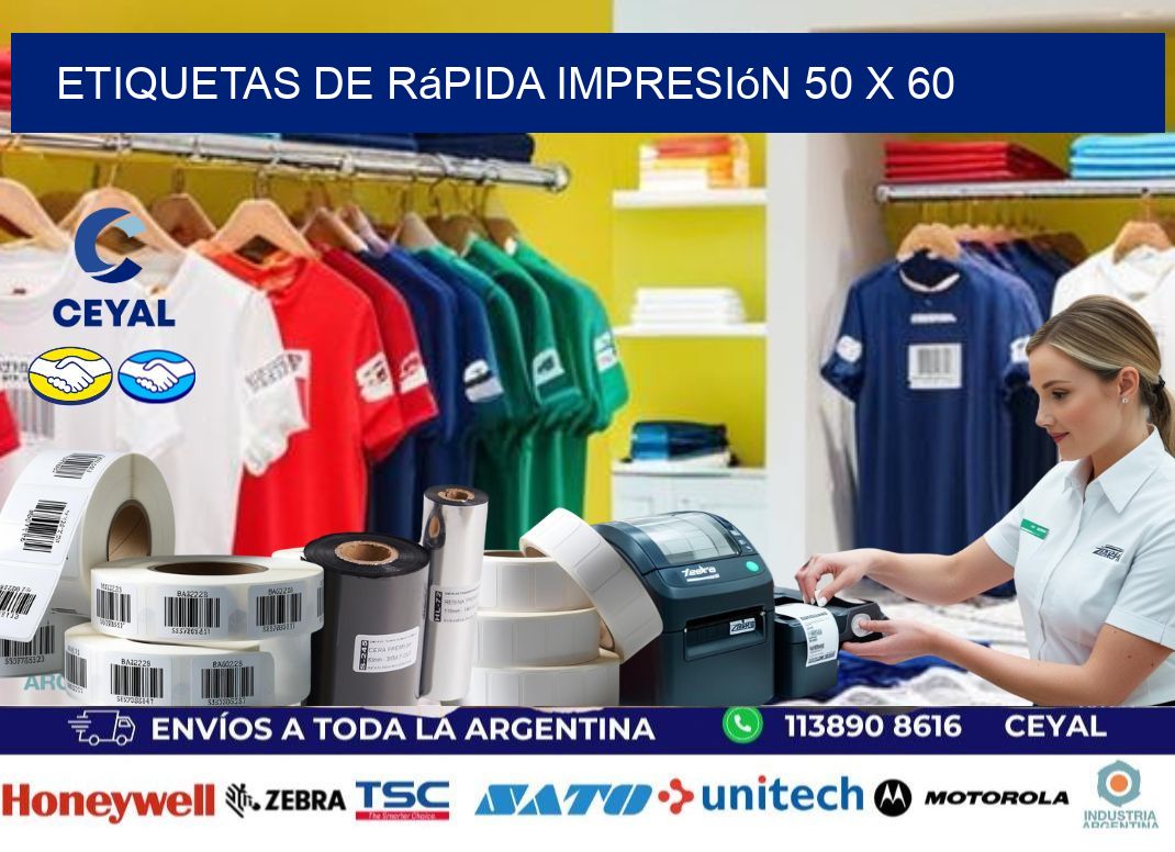 Etiquetas de rápida impresión 50 x 60