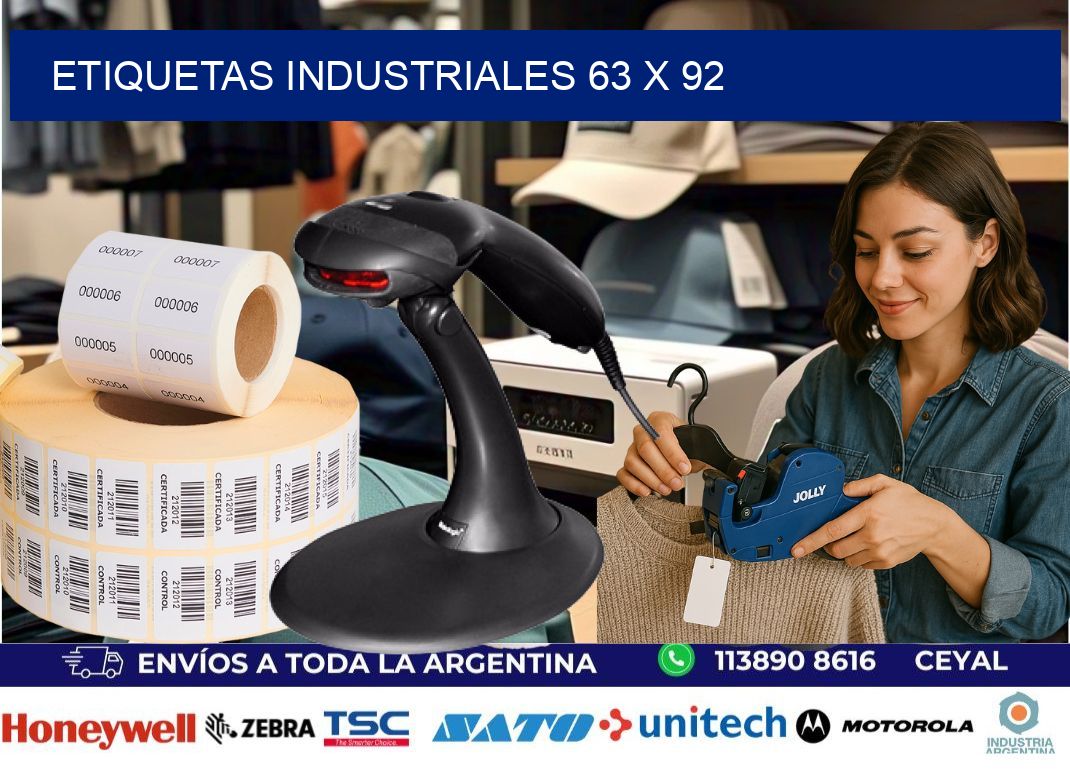 Etiquetas industriales 63 x 92