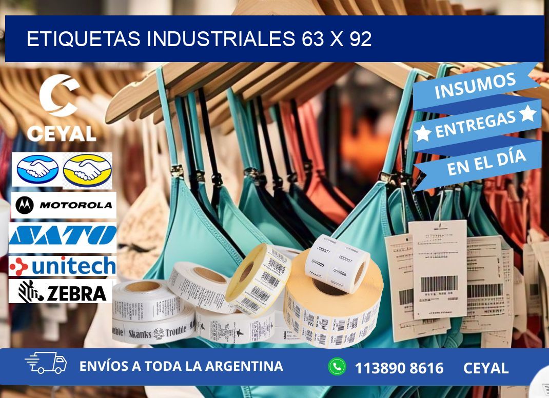 Etiquetas industriales 63 x 92