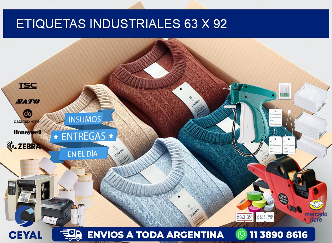 Etiquetas industriales 63 x 92