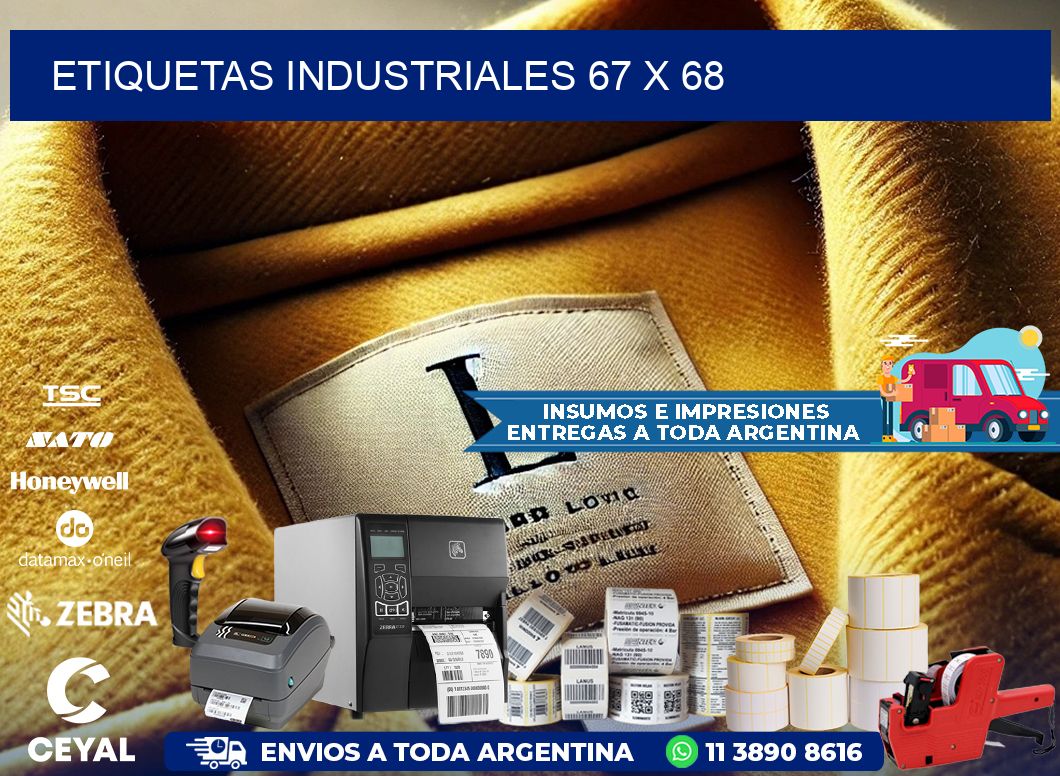 Etiquetas industriales 67 x 68