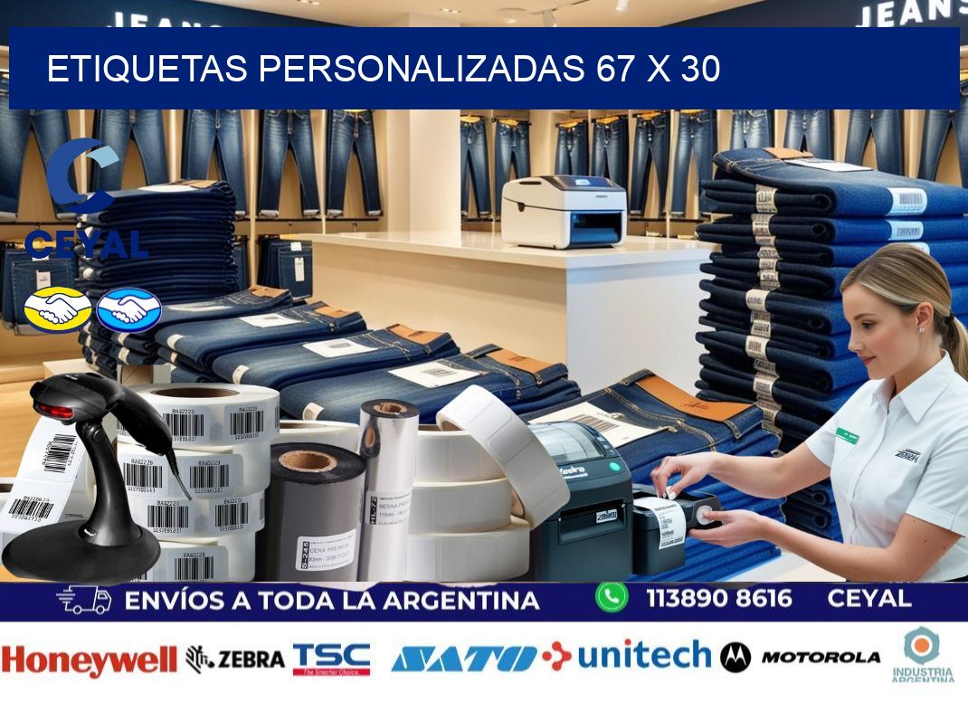 Etiquetas personalizadas 67 x 30