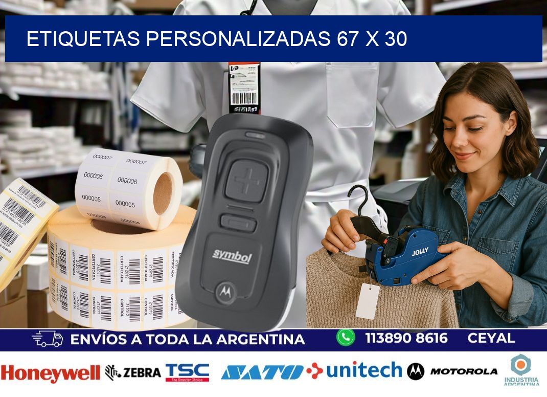 Etiquetas personalizadas 67 x 30