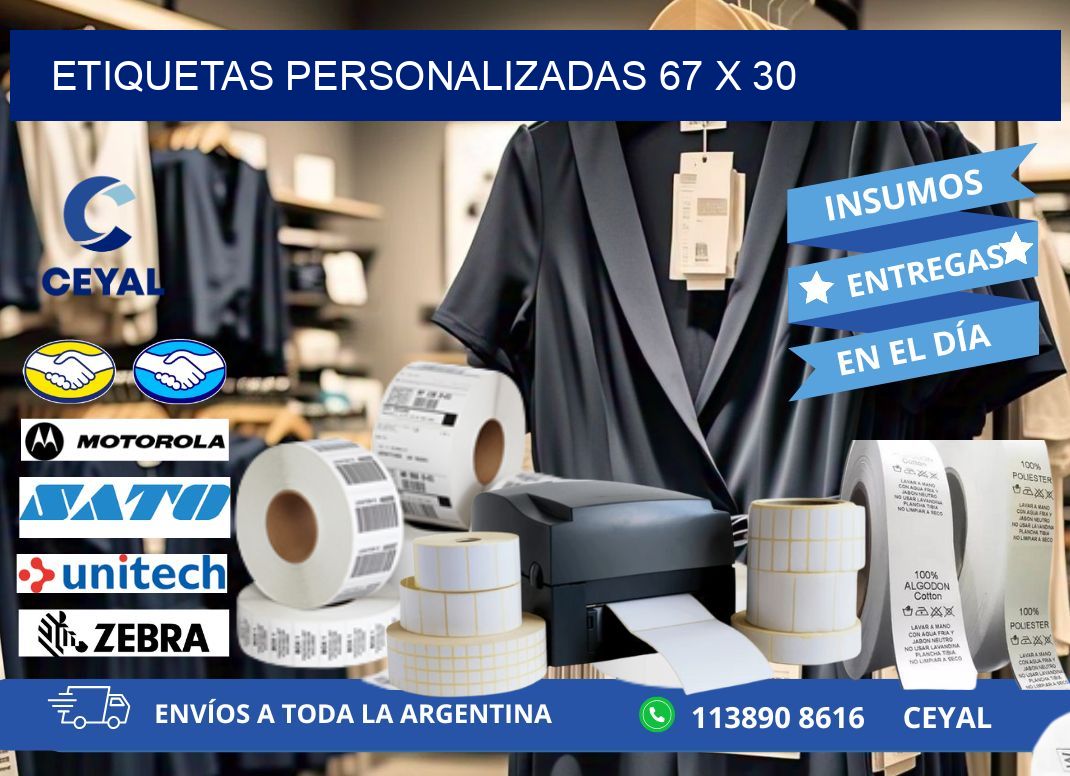 Etiquetas personalizadas 67 x 30