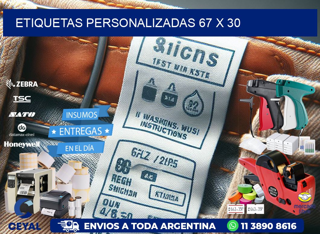 Etiquetas personalizadas 67 x 30