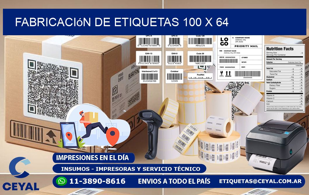 Fabricación de etiquetas 100 x 64