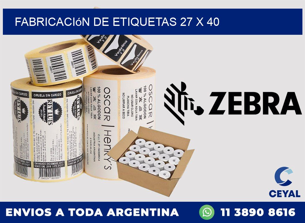 Fabricación de etiquetas 27 x 40