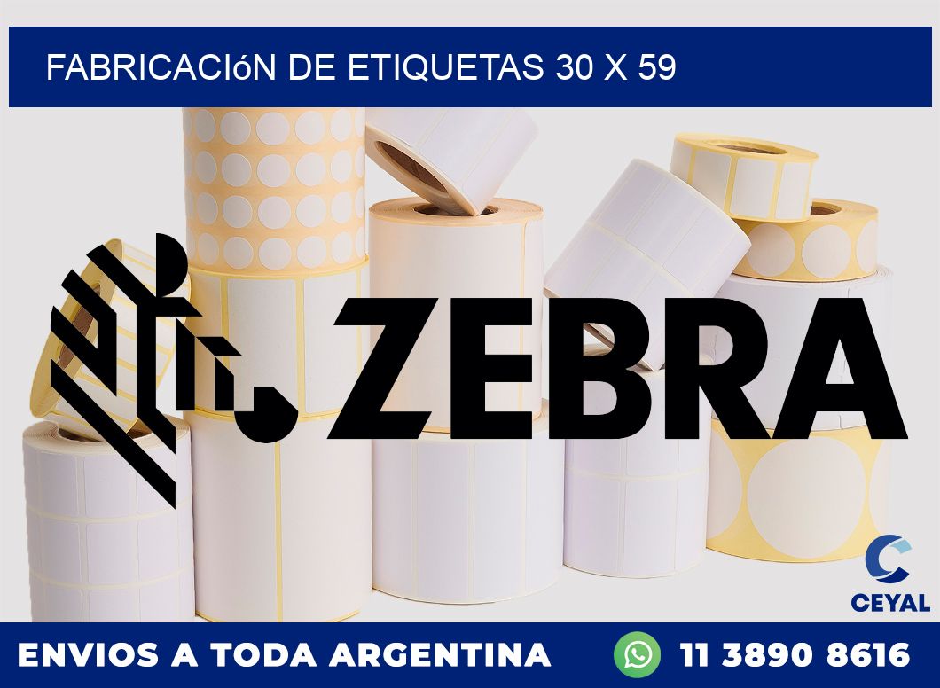 Fabricación de etiquetas 30 x 59