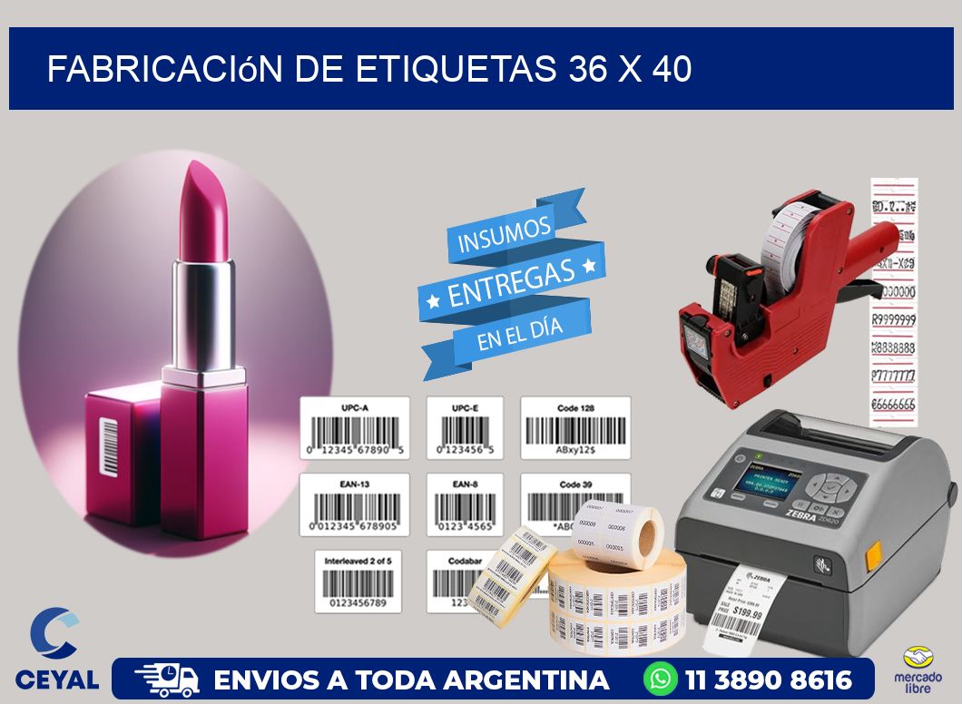Fabricación de etiquetas 36 x 40