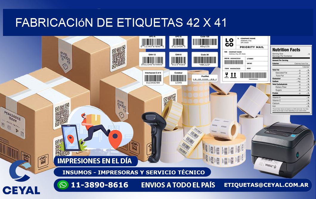 Fabricación de etiquetas 42 x 41