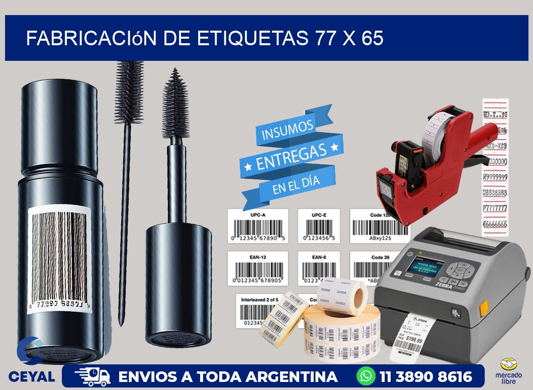 Fabricación de etiquetas 77 x 65