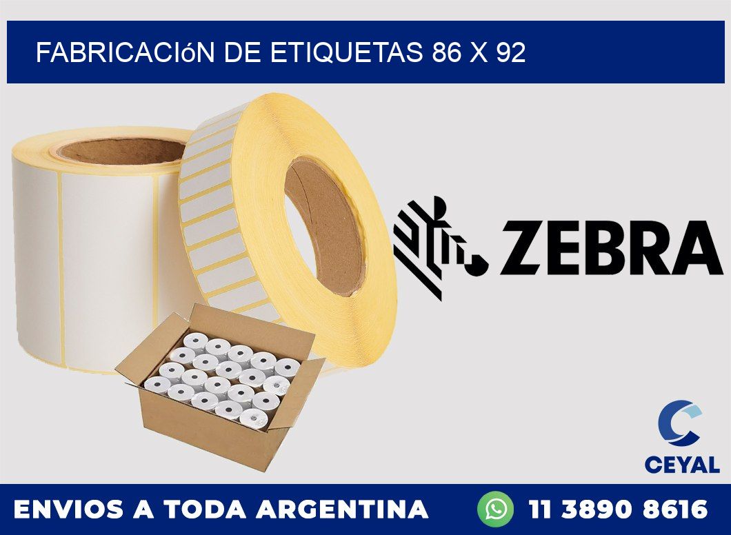 Fabricación de etiquetas 86 x 92