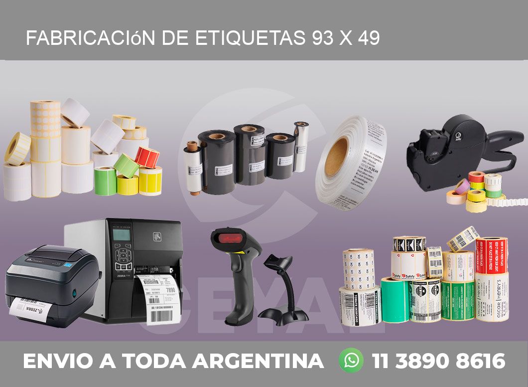 Fabricación de etiquetas 93 x 49