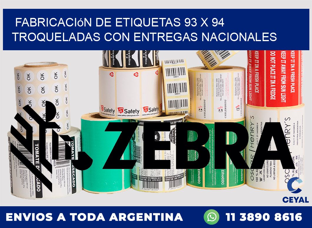 Fabricación de etiquetas 93 x 94 troqueladas con entregas nacionales