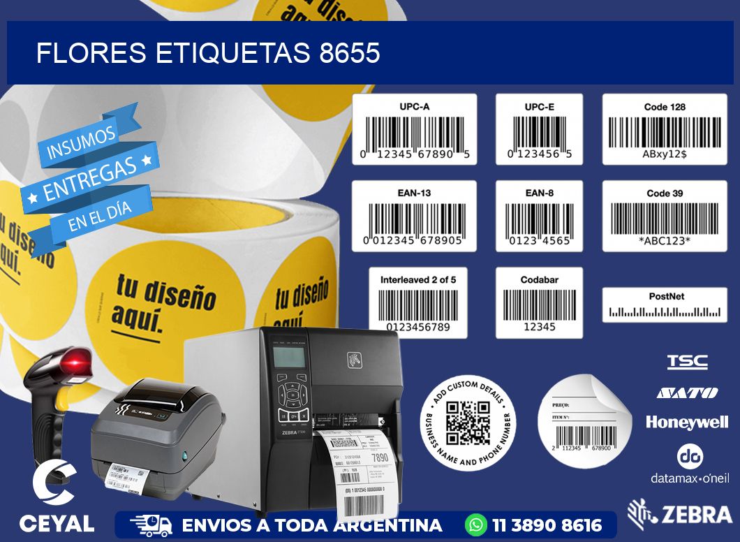Flores etiquetas 8655