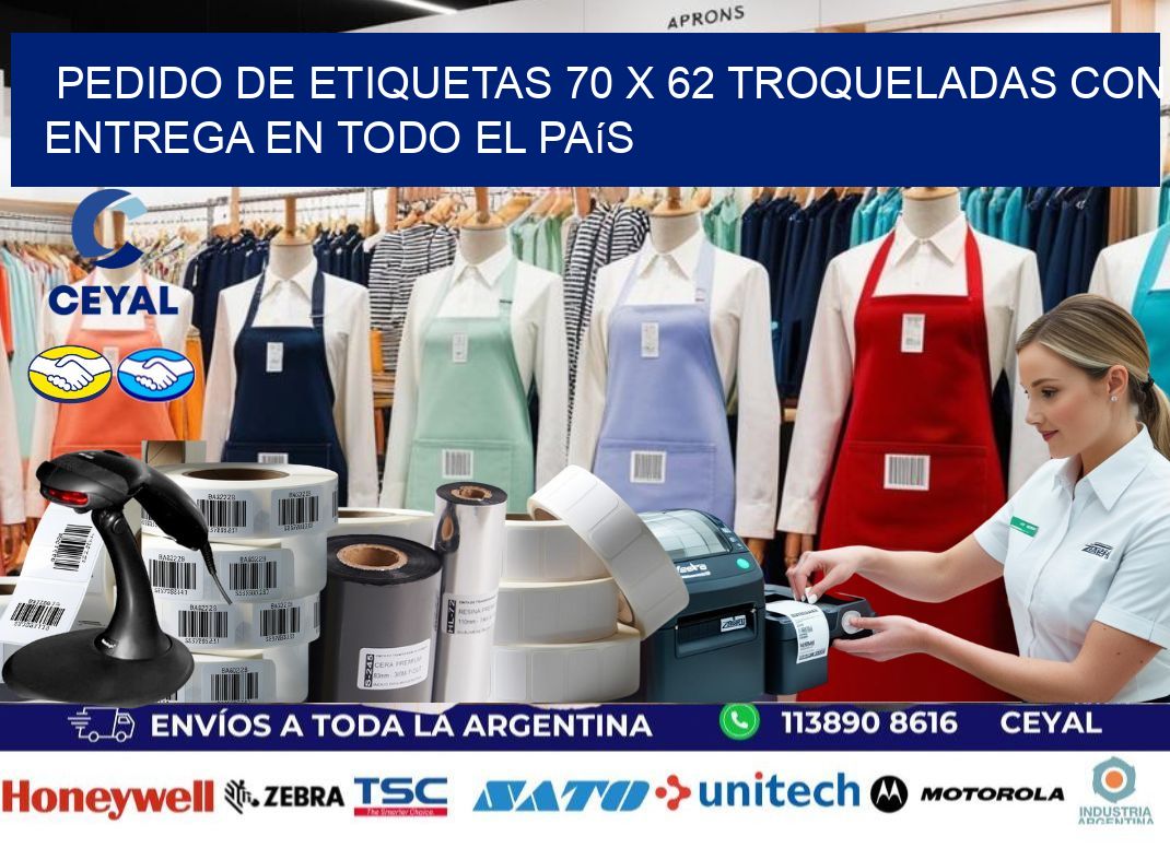 Pedido de etiquetas 70 x 62 troqueladas con entrega en todo el país