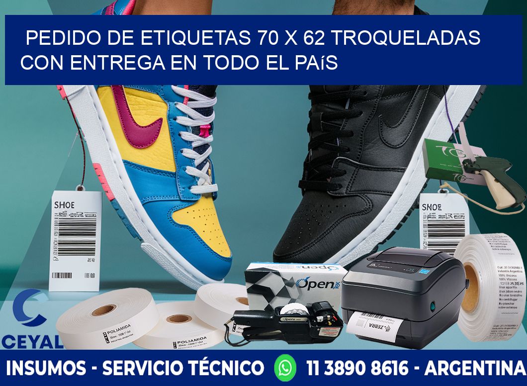 Pedido de etiquetas 70 x 62 troqueladas con entrega en todo el país
