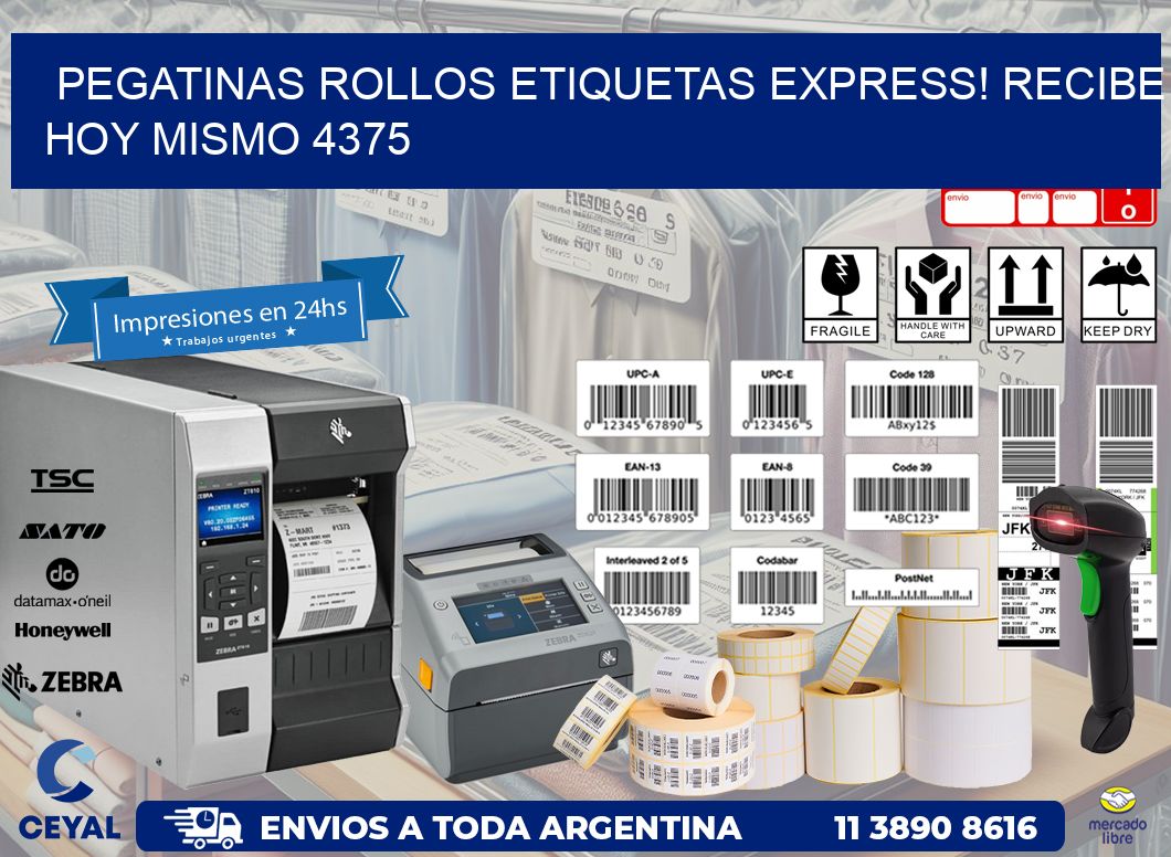 Pegatinas rollos etiquetas Express! Recibe Hoy Mismo 4375