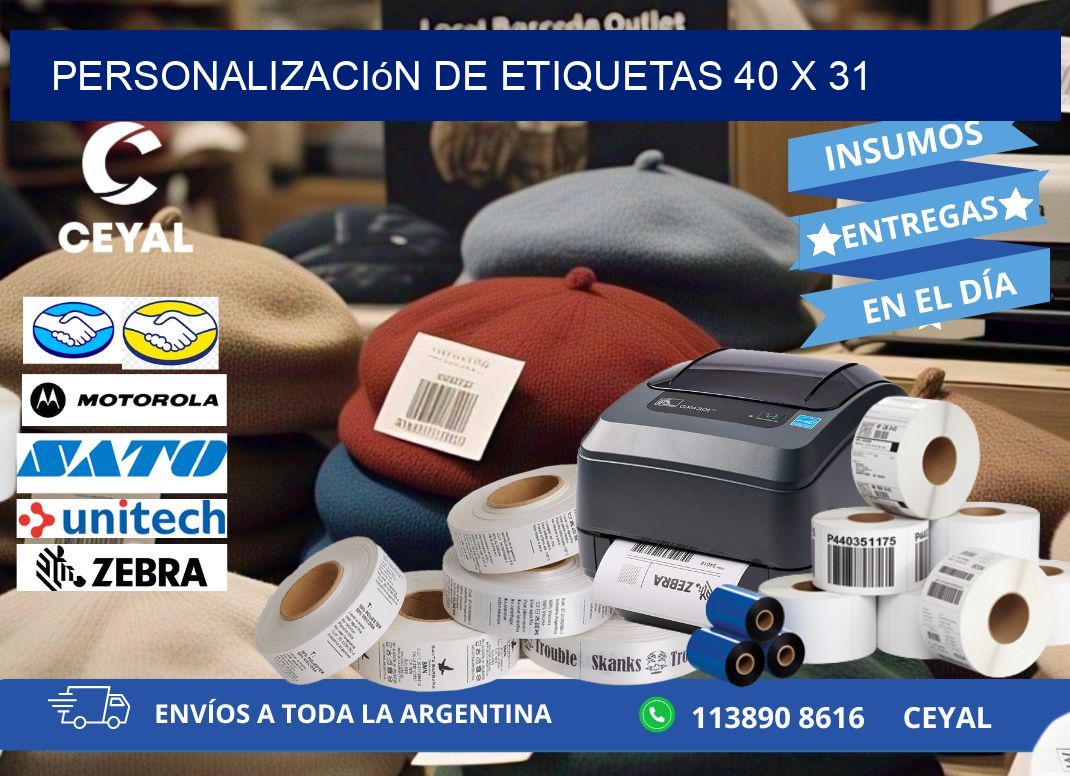 Personalización de etiquetas 40 x 31