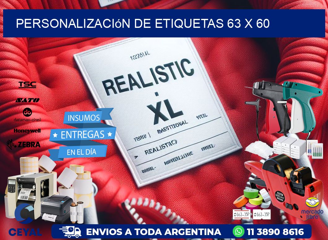 Personalización de etiquetas 63 x 60