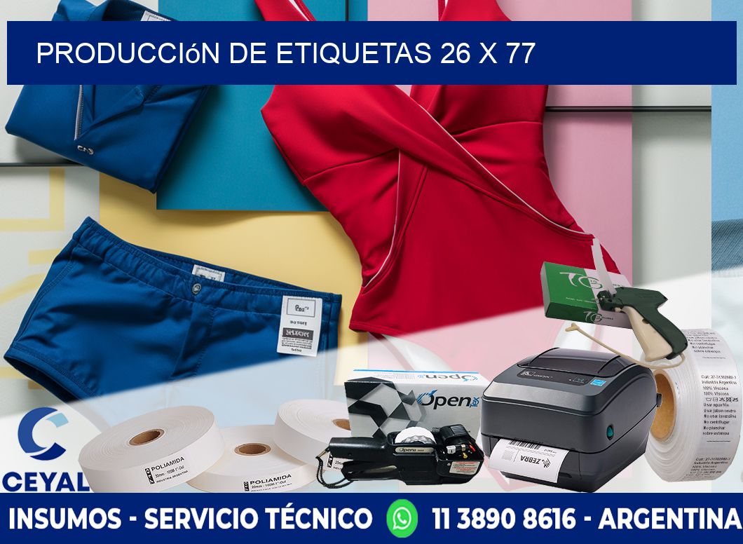 Producción de etiquetas 26 x 77