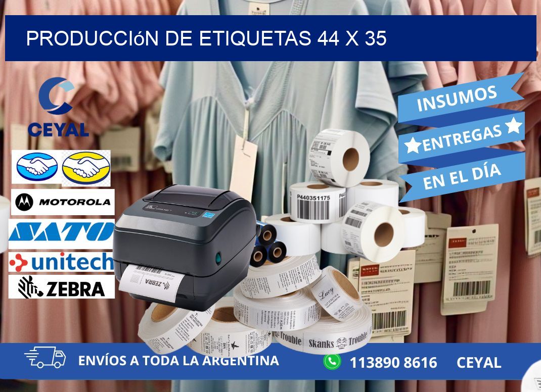 Producción de etiquetas 44 x 35