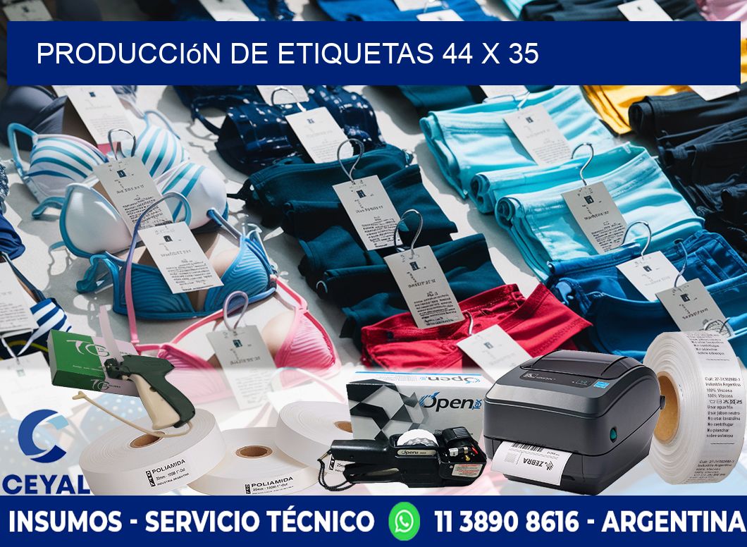 Producción de etiquetas 44 x 35