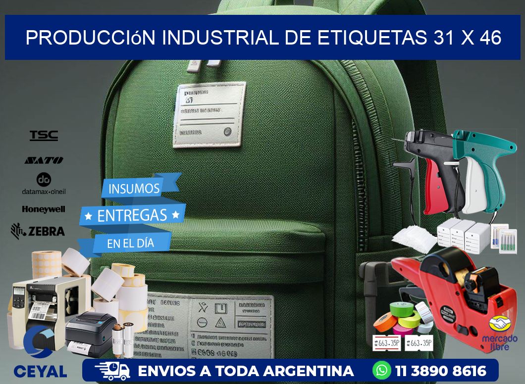 Producción industrial de etiquetas 31 x 46