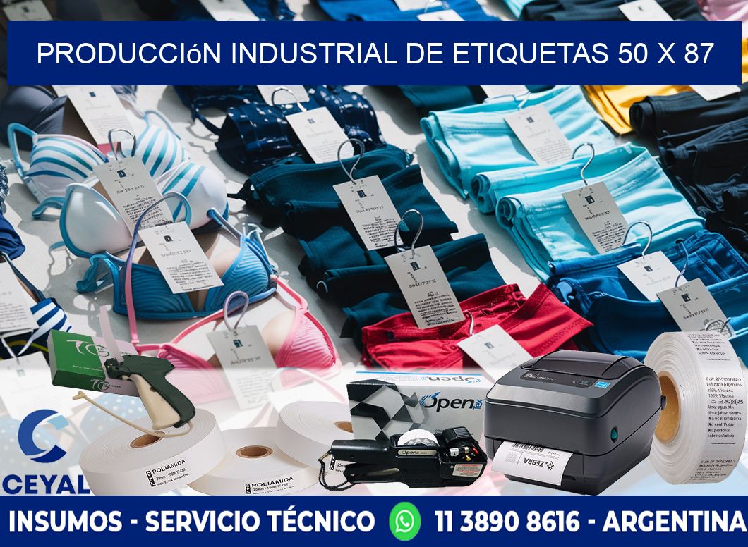 Producción industrial de etiquetas 50 x 87